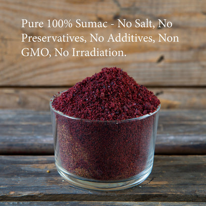 The Spice Way - Pure 100% Sumac, No Salt, no GMO, no Irradiation, Spice Seasoning Powder 2 oz (resealable bag) (Sumak)