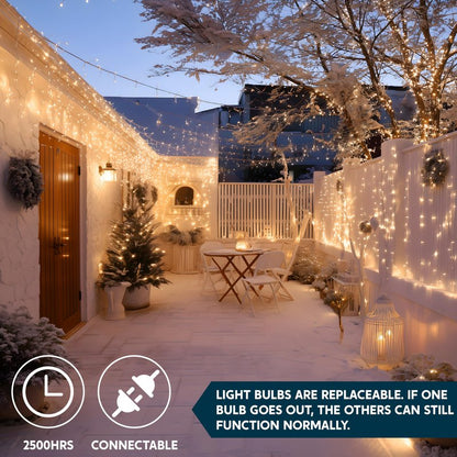 Joiedomi Christmas String Lights Indoor,100 Count Mini Warm Fairy Light Outdoor,21.4 FT Decor for Patio Dorm Classroom Bedroom Holiday Wedding Party Garland Birthday Valentines Day,White Wire
