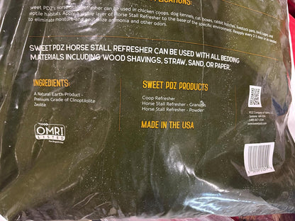 Sweet PDZ Horse Stall Refresher Granules - Effective Odor Eliminator | 40 lbs Size