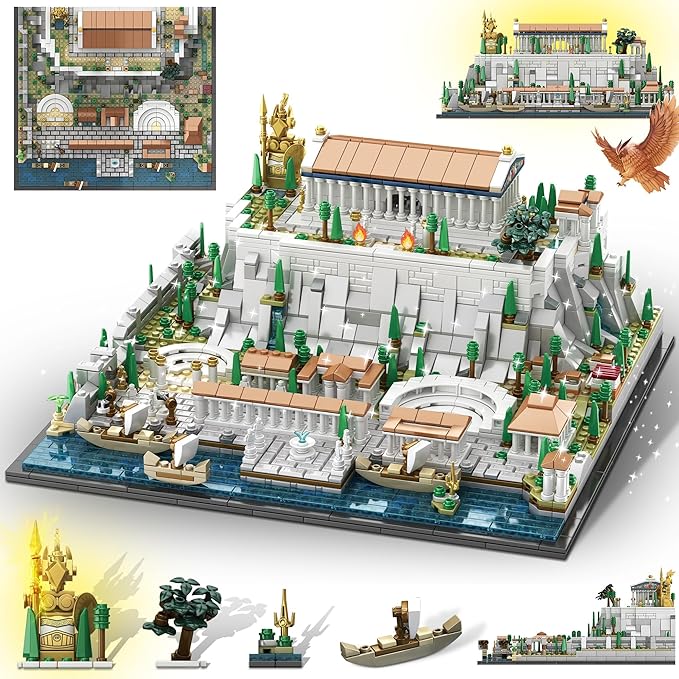 Architecture Acropolis Castle Famous Landmark Architecture Athenian Acropolis Building Block Sets Collectible Exhibition Model for Children and Adults