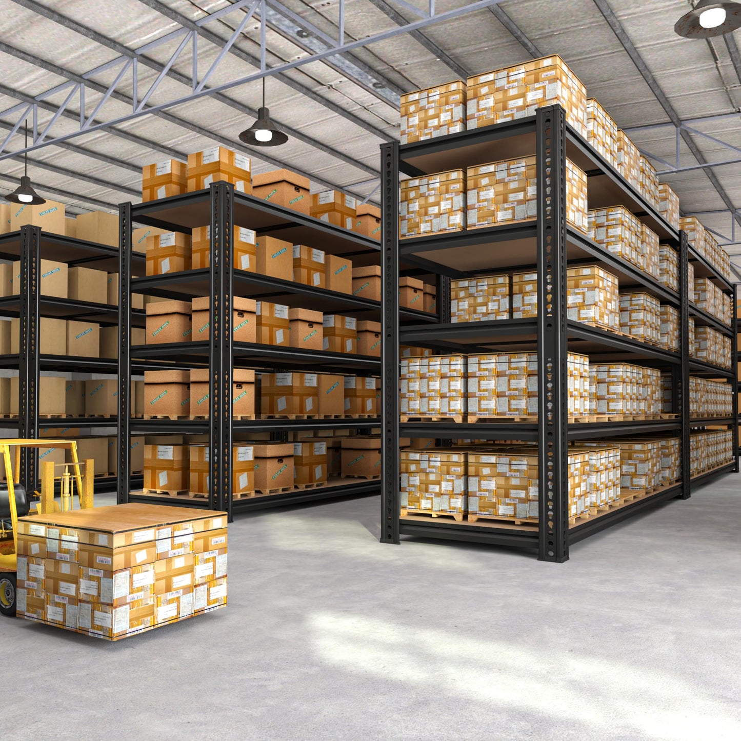 ROOMFAVE 60" W Garage Shelving 72" H Metal Shelving 3500LBS Storage Shelves Heavy Duty 5 Tier Adjustable Shelving Unit for Storage Rack Pantry Shelf Industrial Commercial,60" W x 24" D x 72" H