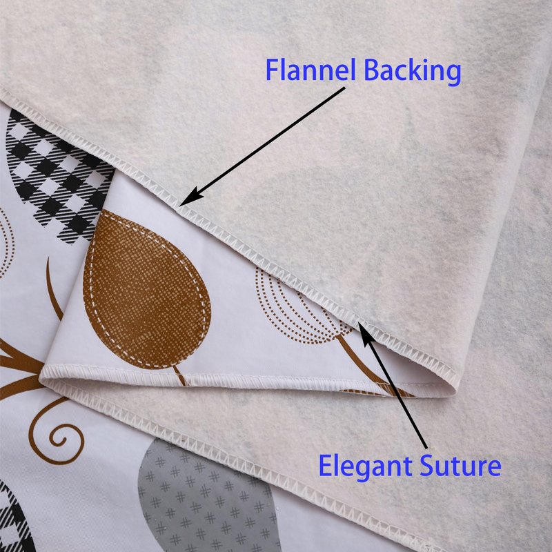 Walrus Heavy Duty Vinyl Tablecloth with Flannel Backing Waterproof Oil-Proof Plastic Table Cloth Stain-Resistant Wipeable Rectangle or Square Table Cover for Indoor and Outdoor (Leaves, 60X84 Inch)