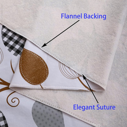 Walrus Heavy Duty Vinyl Tablecloth with Flannel Backing Waterproof Oil-Proof Plastic Table Cloth Stain-Resistant Wipeable Rectangle or Square Table Cover for Indoor and Outdoor (Leaves, 60X84 Inch)