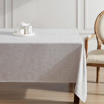 Laura Ashley Harper Luxuriously Smooth Fabric Tablecloth for Formal or Casual Dining, Holiday, Banquet, Wedding or Party, 60" x 144", Taupe