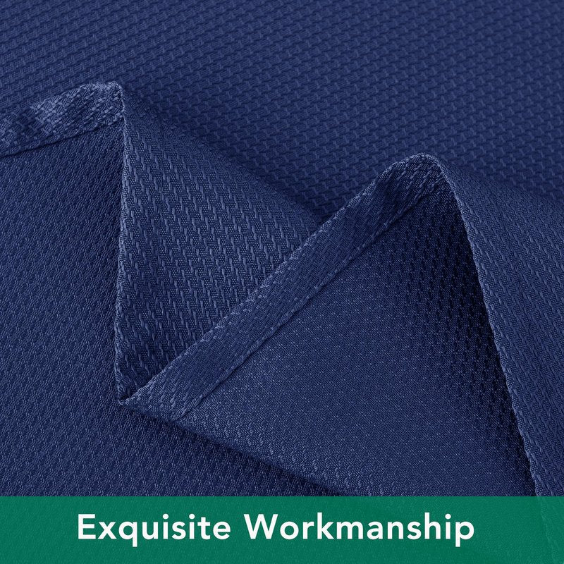 Biscaynebay Textured Fabric Round Tablecloths 90", Navy Water Resistant Washable Table Cloths Circle Folding Table Covers Linen for Dining, Kitchen, Wedding & Parties etc