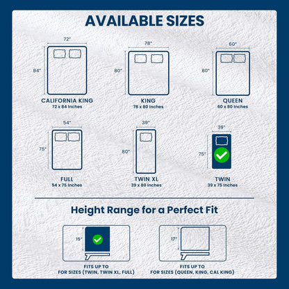 Twin Size Mattress Protector Waterproof, Premium 200 GSM Terry Mattress Cover, Soft & Breathable Bed Cover, Fitted Sheet Style Stretchable Deep Pockets 15" by Utopia Bedding (White)