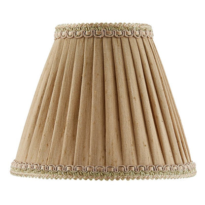 Aspen Creative 33002 Small Pleated Empire Shape Chandelier Clip-On Lamp Shade, Gold, 3" Top x 5" Bottom x 4" Slant