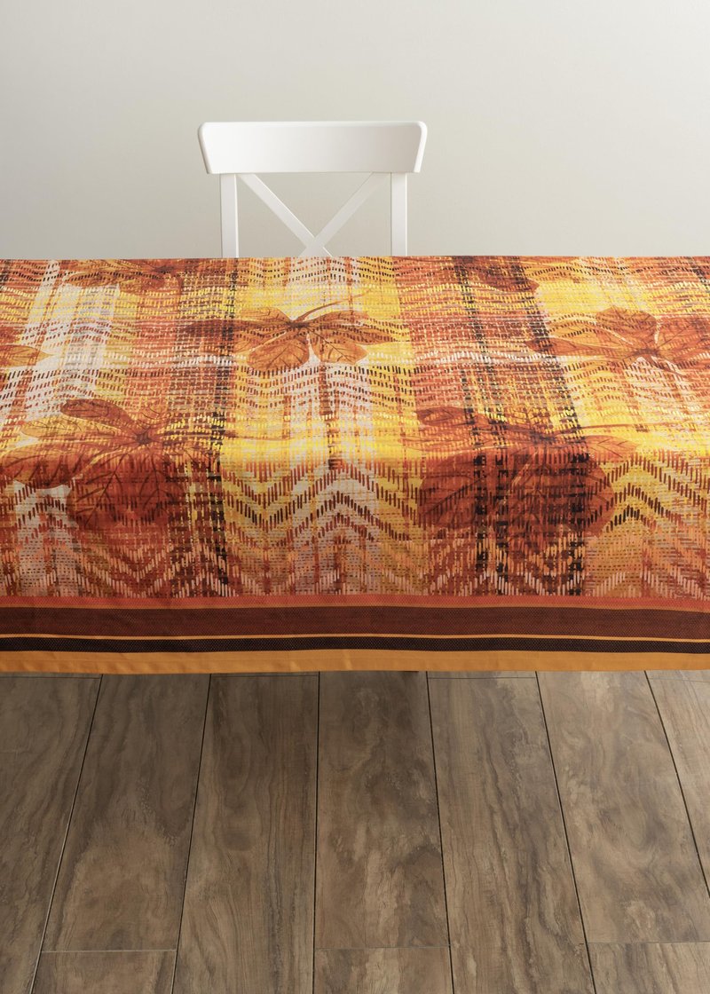 Maison d' Hermine Table Cloth Rectangle Table 100% Cotton 70 x 90 Inches Fall Tablecloth Reusable Everyday Use for Thanksgiving Christmas Decorations Dining Farmhouse Party (Thanksgiving Tartan)