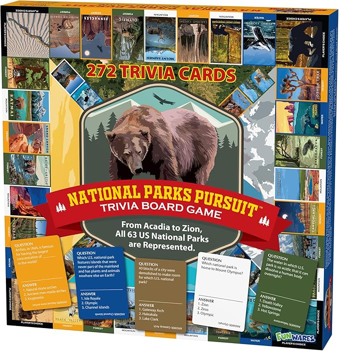 National Parks Pursuit - Fun Family Trivia Board Game for Kids and Adults