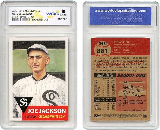 2025 Topps MLB Living Set Shoeless Joe Jackson Chicago White Sox Card #881 - Graded GEM Mint 10