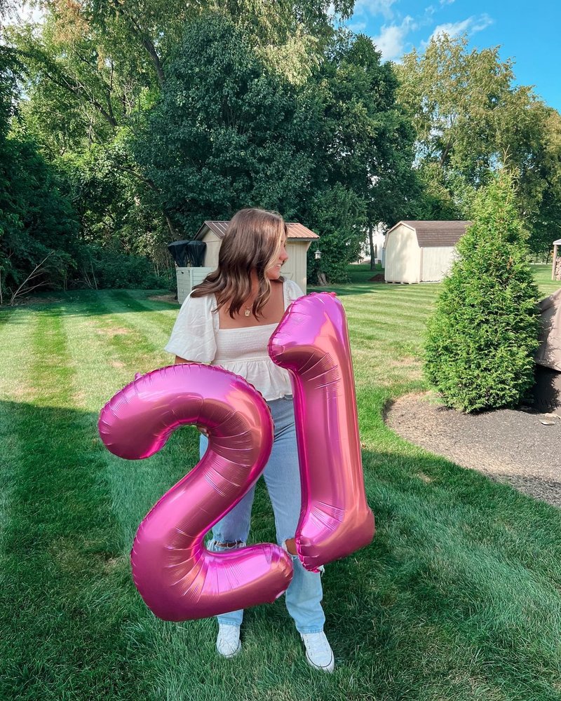 Pink Number 22 Balloons 40 inch, 22 Number Balloons, 22nd Birthday Decorations, 22 Year Old Women Pink Party Supplies