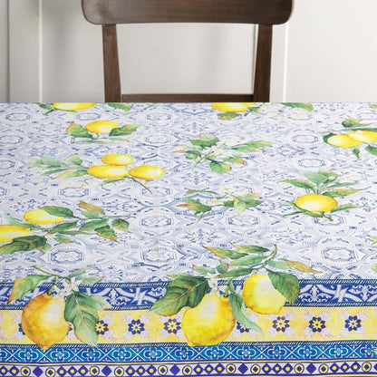 Maison d' Hermine Table Cloth Rectangle Table 100% Cotton 70 x 120 Inches Tablecloth Reusable Decorative for Dining Kitchen Room Farmhouse Home Gifts for Mothers Day Spring Summer - Citrus
