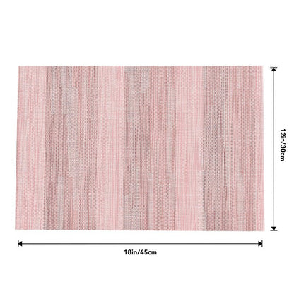 Leetaltree Misty Rose Placemats Set of 6 - Heat Resistant Non-Slip Place mats for Dining Table, Washable Durable PVC Vinyl Woven Table Mats（Misty Rose, 6）