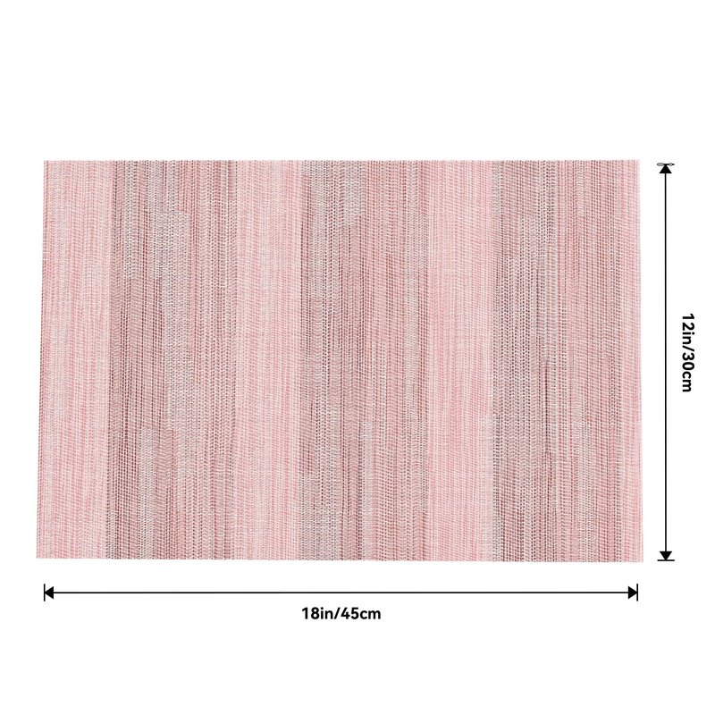 Leetaltree Misty Rose Placemats Set of 8 - Heat Resistant Non-Slip Place mats for Dining Table, Washable Durable PVC Vinyl Woven Table Mats（Misty Rose, 8）