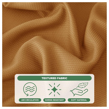 Biscaynebay Fall Tablecloth Textured Fabric Round Tablecloths 90", Bronze Thanksgiving Autumn Harvest Water Resistant Fabric Tablecloths for Kitchen, Dining, Wedding, Parties Machine Washable
