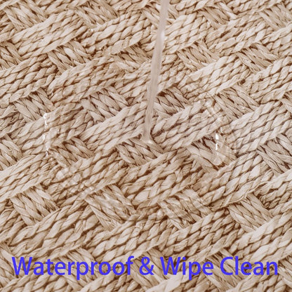 Walrus Heavy Duty Vinyl Tablecloth with Flannel Backing Waterproof Oil-Proof Plastic Table Cloth Stain-Resistant Wipeable Rectangle or Square Table Cover for Indoor and Outdoor (Weave, 54X54 Inch)