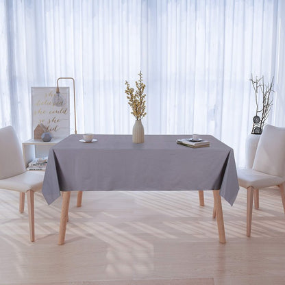 sancua 100% Waterproof Rectangle PVC Tablecloth - 70 x 90 Inch - Oil Proof Spill Proof Vinyl Table Cloth, Wipe Clean Table Cover for Dining Tables, Buffet Parties and Camping, Grey