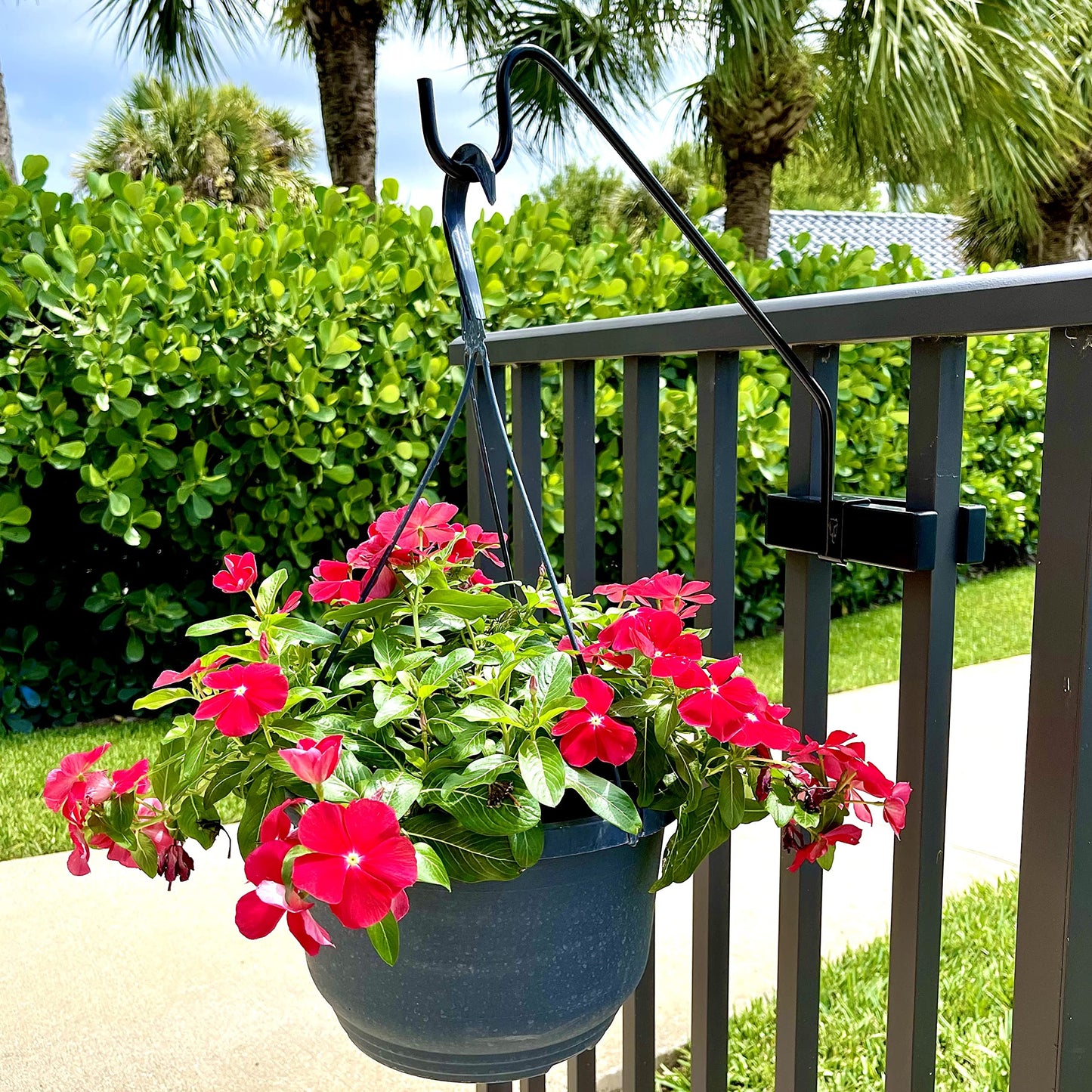Premium - Heavy Duty - Hold It Mate Multi Use Hook Kit for Vertical Spindled Railings, Hang Flower Baskets Chimes Bird Feeder 15LBS Weight Limit (2 pack)