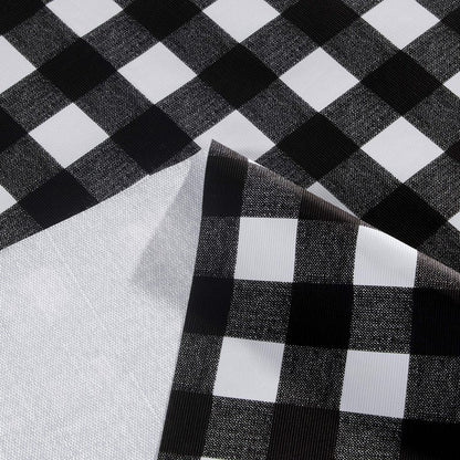 sancua Checkered Vinyl Square Tablecloth - 54 x 54 Inch - 100% Waterproof Oil Proof Spill Proof PVC Table Cloth, Wipe Clean Table Cover for Dining Tables, Buffet Parties and Camping, Black and White