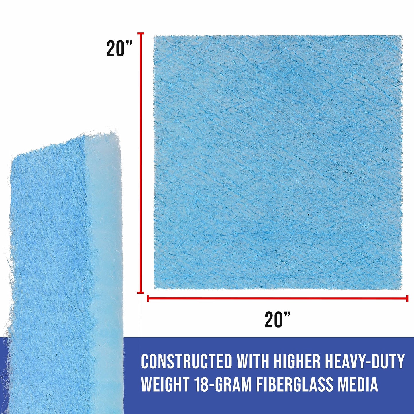 Master Elite Premium Paint Spray Booth Exhaust Filter Pad 20" x 20", Box of 100-18 Gram Fiberglass Paint Arrestors - Captures Traps Overspray Particles in Auto Car Autobody Refinish Booths