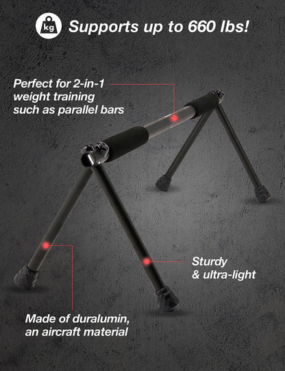 Withgear Folding Push Up Bar - Portable and Lightweight Sturdy Duralumin Metal Push Up Bars and Indoor and Outdoor Parallette Bar for Men and Women Swan Black