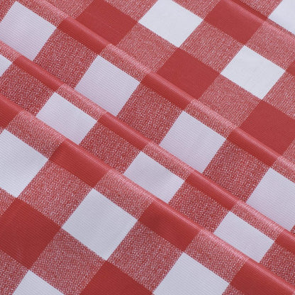 sancua Checkered Vinyl Rectangle Tablecloth - 54 x 78 Inch - 100% Waterproof Oil Proof Spill Proof PVC Table Cloth, Wipe Clean Table Cover for Dining Tables, Buffet Parties and Camping, Red and White