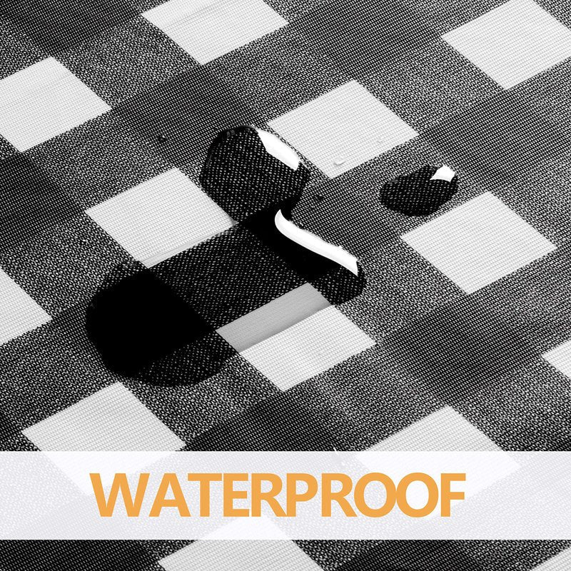 sancua Checkered Vinyl Square Tablecloth - 54 x 54 Inch - 100% Waterproof Oil Proof Spill Proof PVC Table Cloth, Wipe Clean Table Cover for Dining Tables, Buffet Parties and Camping, Black and White