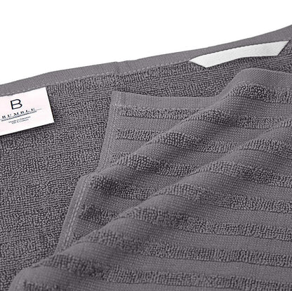 Premium Kitchen Towels (20”x 28”, 6 Pack) | Large Cotton Dish Towels | Flat & Terry Highly Absorbent Kitchen Linen Set with Hanging Loop | Gray