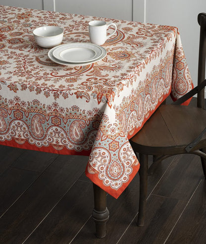 Maison d' Hermine Table Cloth Rectangle Table 100% Cotton 54 x 72 Inches Fall Tablecloth Reusable Everyday Use for Thanksgiving Christmas Decorations Dining Farmhouse Party (Cachemire)