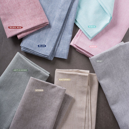 DII 100% Cotton, Machine Washable, Everyday Chambray Kitchen Tablecloth for Dinner Parties, Summer & Outdoor Picnics - 60x104 Seats 8 to 10 People, Chambray Natural