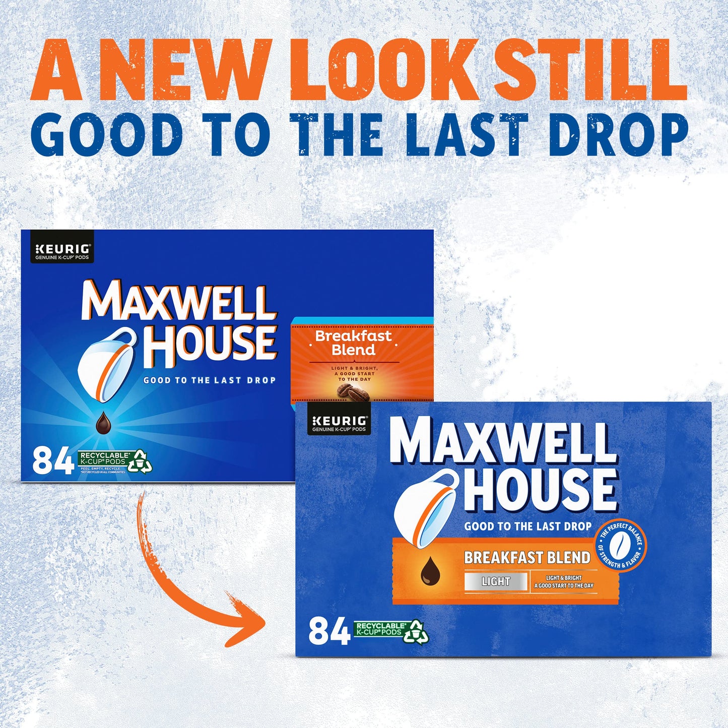 Maxwell House Breakfast Blend Mild Roast K-Cup Coffee Pods, 84 ct Box (Pack of 2)