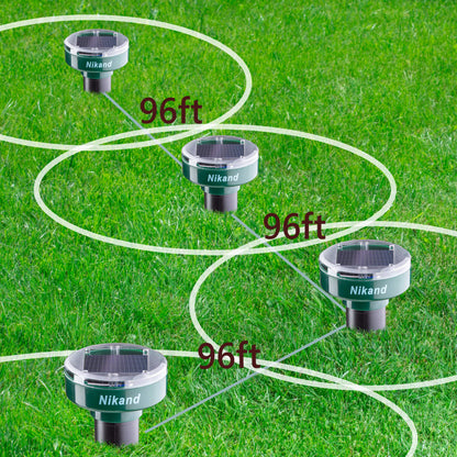 Gopher Repellent Ultrasonic Solar Powered - Mole Repellent Stakes Outdoor Pet Safe - Groundhog Repeller Snake Rodent Gopher Spikes Chaser - Sonic Mole Deterrent Devices (2)
