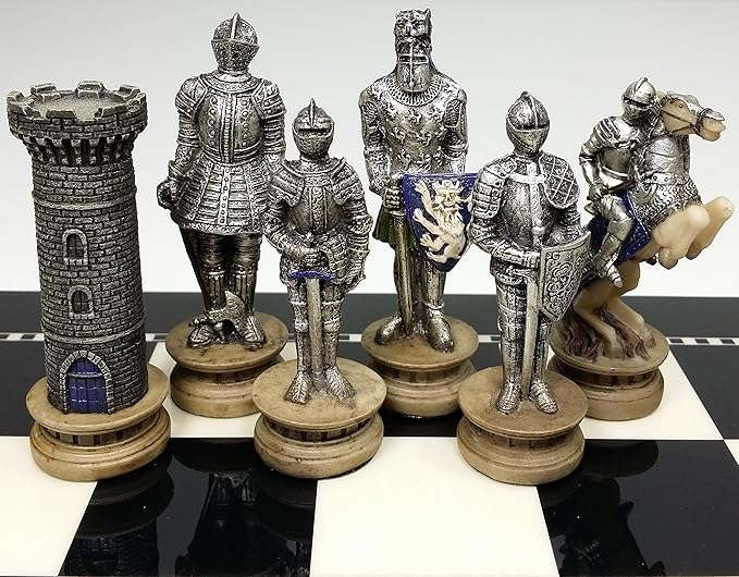 32 Piece Themed Set of Chess Men Pieces - NO Board (Armored Knights)