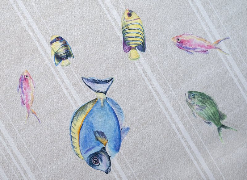 Maison d' Hermine Table Cloth Rectangle Table 100% Cotton 54 x 72 Inches Tablecloth Reusable Decorative for Dining Kitchen Room Farmhouse Home Gifts for Mothers Day Spring Summer - Poisson