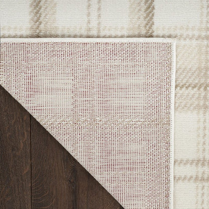 Nourison Home Grafix Ivory Beige 3'9" x 5'9" Area Rug - Easy Clean, Non Shedding, Bed Room, Living Room, Dining Room, Kitchen (4' x 6')