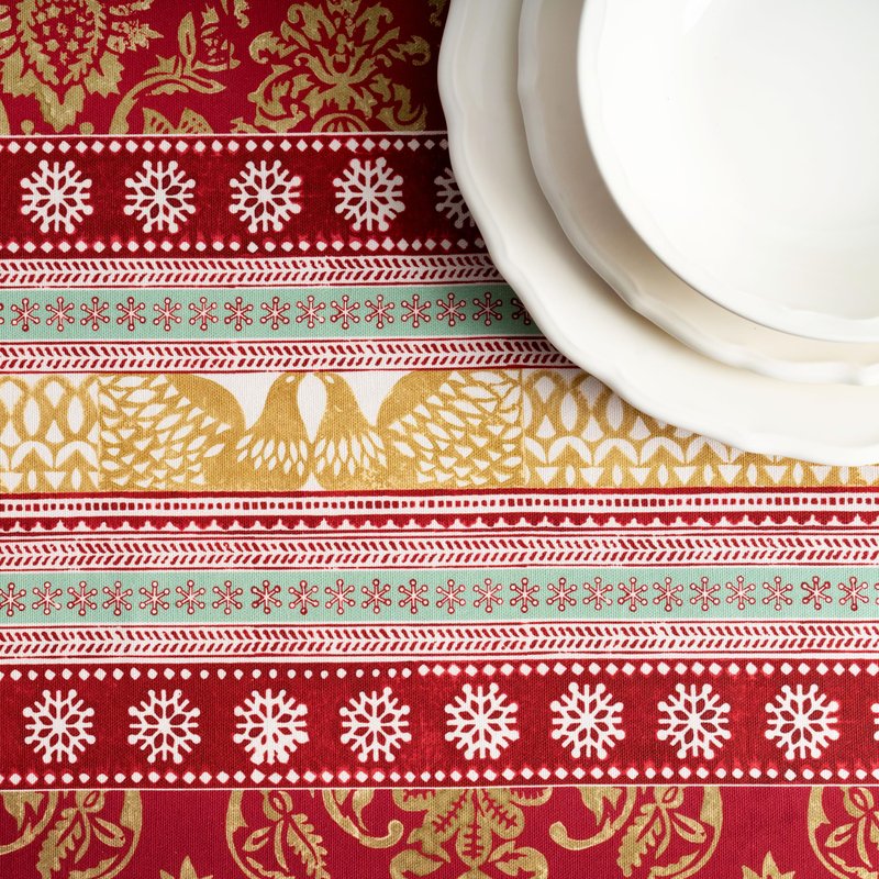 Maison d' Hermine Table Cloth Rectangle Table 100% Cotton 70 x 120 Inches Fall Tablecloth Reusable Everyday Use for Thanksgiving Christmas Decorations Dining Farmhouse Party (Sofia)